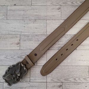 Men's Dan Dee Western Brown Leather Bald Eagle Biker Cowboy Belt Size 36